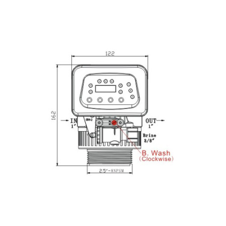 Automātiskais mīkstinātāja vārsta modelis: WR - 4S - LCD - FLOW 1'' , 3 - 7T / H