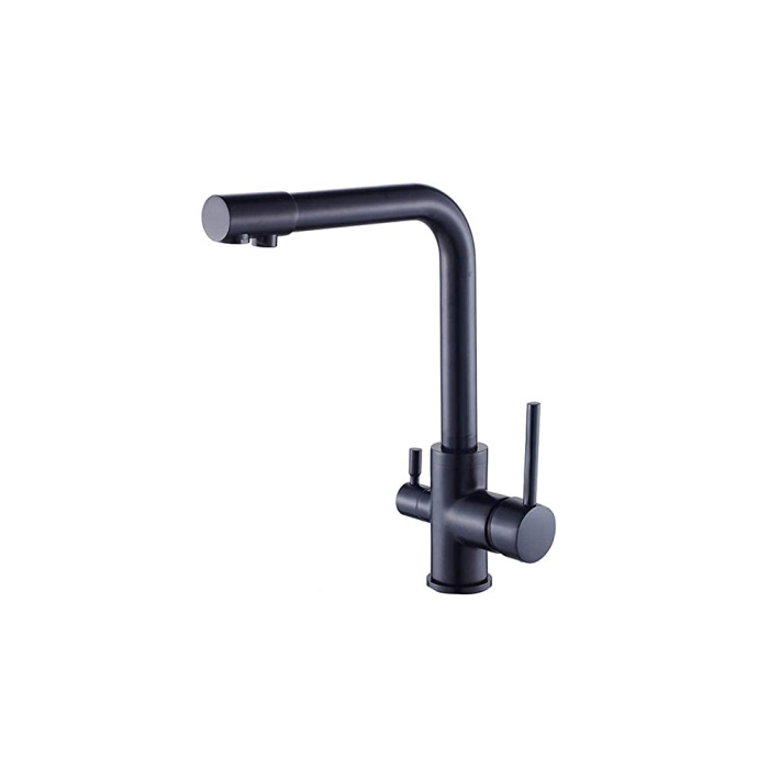 Kitchen Faucet mod. A-103-BLACK (HOT-COLD-RO)