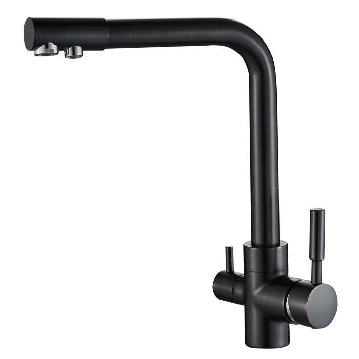 Kitchen Faucet mod. A-103-BLACK FLASH (HOT-COLD-RO)