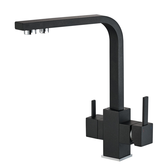 Kitchen Faucet mod. A-101-BLACK (HOT-COLD-RO)