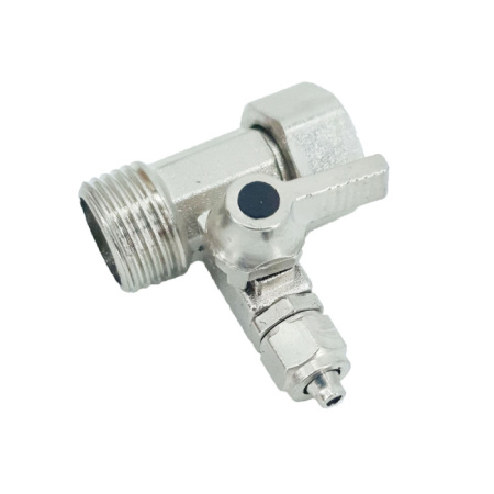 Metal Feed water connector with valve 1/2''F x 1/4'' VALVE x 1/2''M