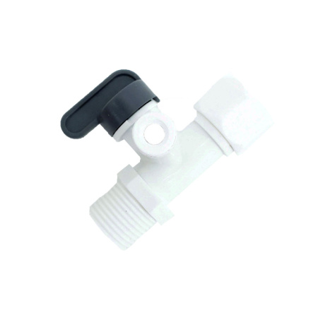 Plastic Feed water connector with valve 1/2''F x 1/4'' VALVE x 1/2''M